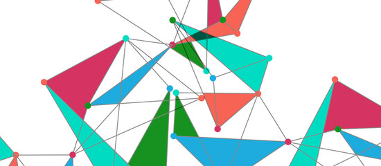 Line points connections, triangular technology design. Abstract geometric background