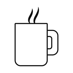 hot coffee mug icon, line style