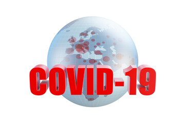 Covid-19 Coronavirus pandemic concept, 3d rendering