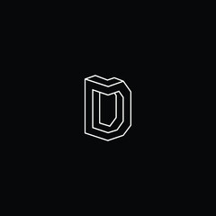 Professional Innovative 3D Initial D logo and DD logo. Letter D DD Minimal elegant Monogram. Premium Business Artistic Alphabet symbol and sign