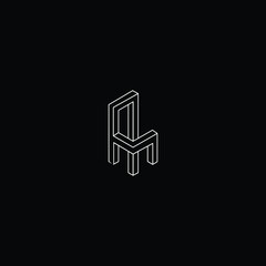 Professional Innovative 3D Initial AM logo and MA logo. Letter AM MA Minimal elegant Monogram. Premium Business Artistic Alphabet symbol and sign