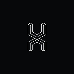Professional Innovative 3D Initial X logo and XX logo. Letter X XX Minimal elegant Monogram. Premium Business Artistic Alphabet symbol and sign