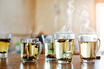 Cup of tea with steam