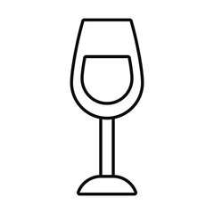 wine glass icon, line style