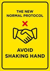 Vector Poster: The New Normal Protocol, Avoid Shaking Hands