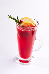 winter drink with berries and herbs