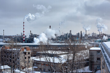 Fototapeta premium Smoke from the factory pipes