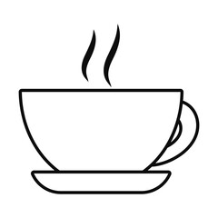 hot coffee cup, line style