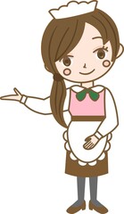 スウィーツ店の店員　ご案内02（女性）