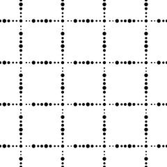 Design seamless monochrome pattern with circle and square.