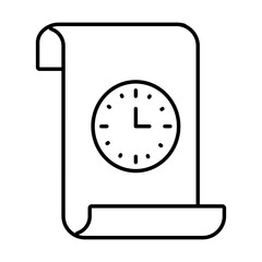 parchment with clock icon, line style