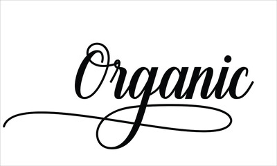 Organic Calligraphic Cursive Typographic Text on White Background