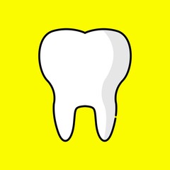 Vector icon of teeth in cartoon style.