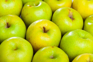 Fresh green and yellow apples