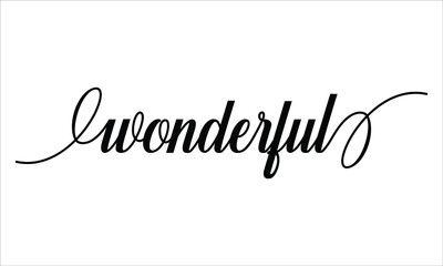 Wonderful Calligraphic Cursive Typographic Text on White Background