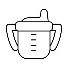 baby cup icon, line style