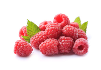 Sweet raspberry with leaves