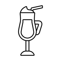 milkshake cup icon, line style