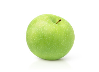 Organic Granny Smith Apple isolated on white background. Clipping path.