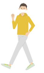 Illustration of a man walking