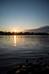 summer sunset over the lake