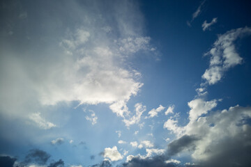 blue june sky with clouds