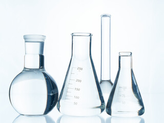 The glass bulb. Chemical flask. Chemical vessels. Glassware.