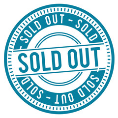 Blue Sold out Stamp. Eps10 Vector Badge.