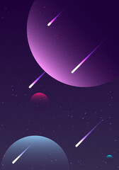 Fototapeta na wymiar Abstract planets for poster, vector art illustration.