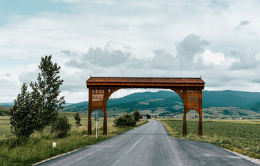 View from the road in Carpathian Mountains in Transylvania