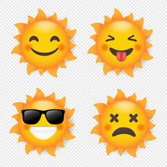 Sun Set Isolated Transparent Background With Gradient Mesh, Vector Illustration