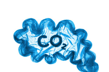 Concept of air, nature and planet pollution by garbage. Carbon dioxide overabundant