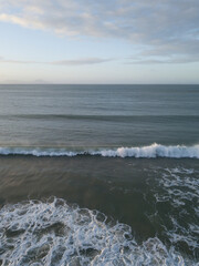 Aerial photo from a rural coastal town, New Zealand. 
