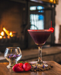 Tragos finos coloridos y de cafe