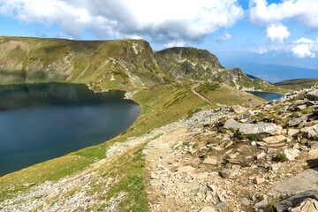 Naklejka na ściany i meble Landscape with The Eye Lake, Rila Mountain, Bulgaria