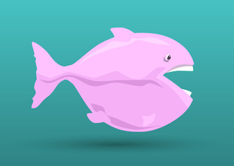 pink fish cartoon