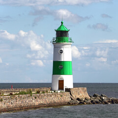 Lighthouse of Schleimünde at Western coast of Baltic Sea