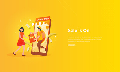 Sale is on promotion, illustrations for online shopping deals