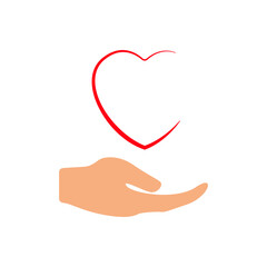 Hand with  heart icon