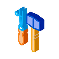 leather craft tools icon vector. isometric leather craft tools sign. color isolated symbol illustration
