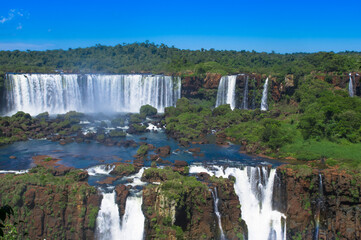 Fototapeta premium Foz do Iguazu, BRAZIL - FEBRUARY 24, 2018: Foz do Iguazu. Is a touristic town and waterfalls at Brazil.