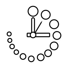 dots clock icon, line style
