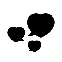 speech bubble heart shape black isolated on white, dialog heart for graphic chat talk sign, speech bubble for copy space, conversation comic heart symbol, heart shape black balloon for dialog speech
