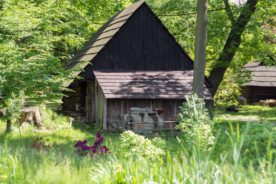 Poland, Pszczyna June 6, 2020 Skansen - Farm of the Pszczyna Village