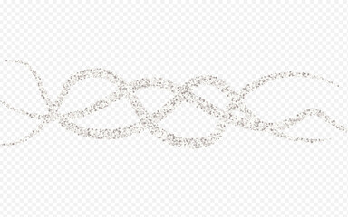 Silver Confetti Paper Transparent Background. 