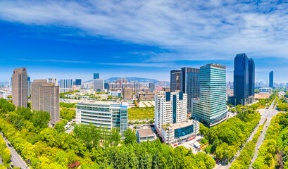 Obraz premium Li Lake CBD City Scenery in Wuxi City, Jiangsu Province, China