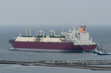 LNG TANKER - The ship goes on a sea voyage

