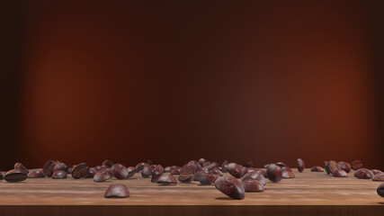 coffee beans on the wooden table