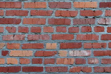 Background of old red brick wall