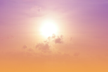 sweet pastel cluse up sun light on sky with cloud in front